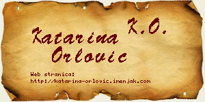 Katarina Orlović vizit kartica